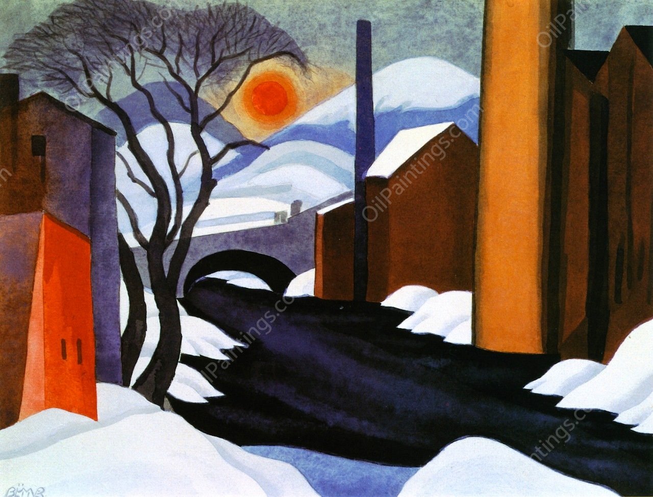 Mill Creek by Oscar Bluemner - Hand-Painted Oil Painting Reproduction
