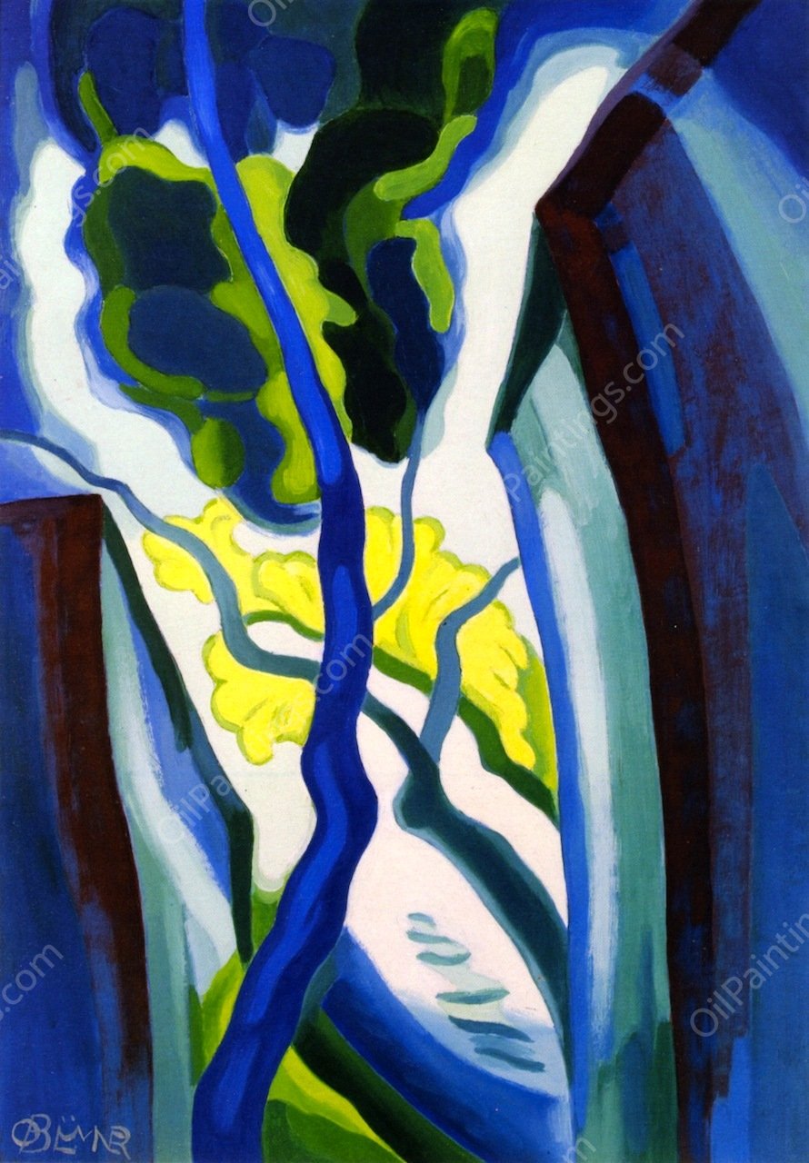 Moonlight on a Creek by Oscar Bluemner - Hand-Painted Oil Painting Reproduction