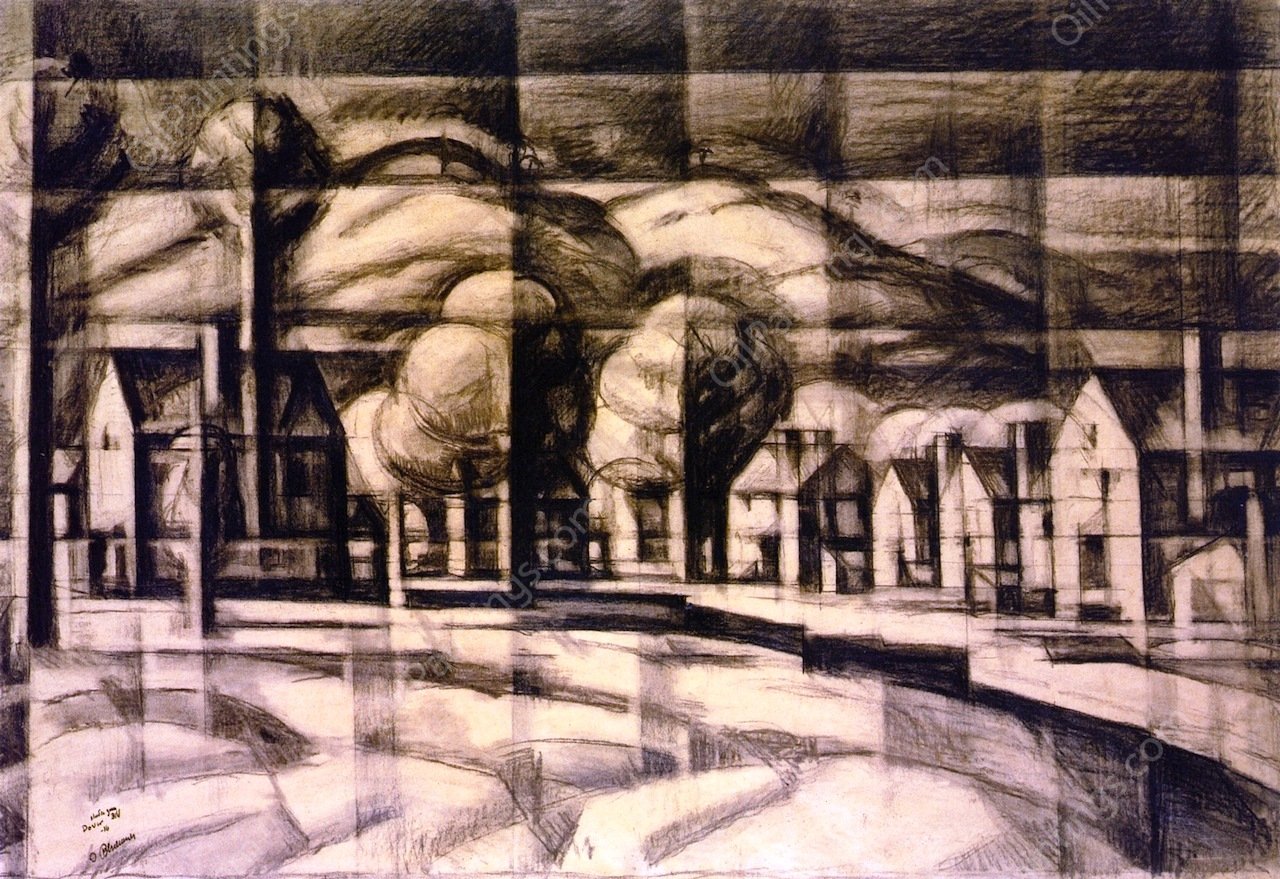 Morning Light Dover Hills, October by Oscar Bluemner - Hand-Painted Oil Painting Reproduction