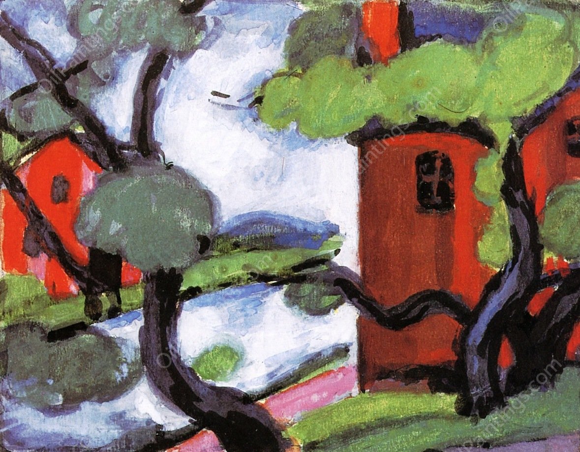 Passaic Avenue Bridge, North Bloomfield by Oscar Bluemner - Hand-Painted Oil Painting Reproduction
