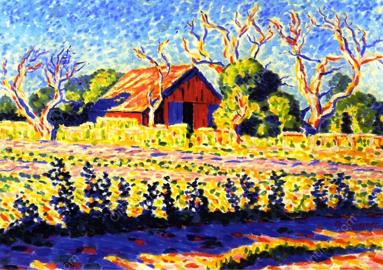 Red Barn II by Oscar Bluemner - Hand-Painted Oil Painting Reproduction