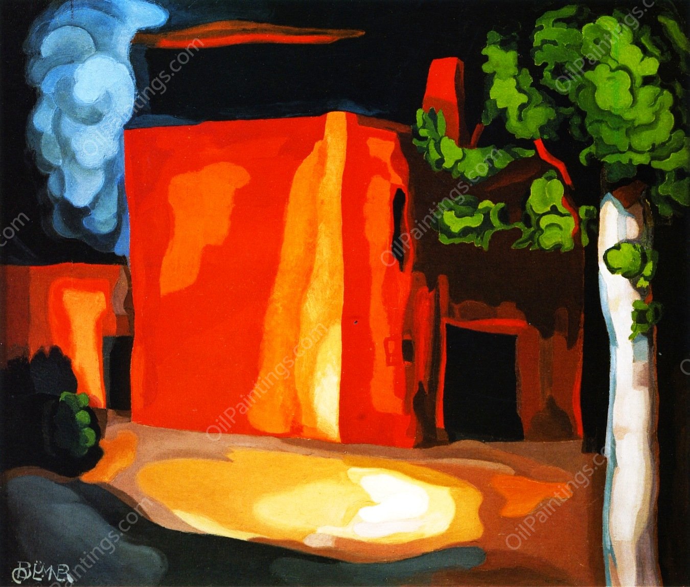 Red House, New Jersey by Oscar Bluemner - Hand-Painted Oil Painting Reproduction