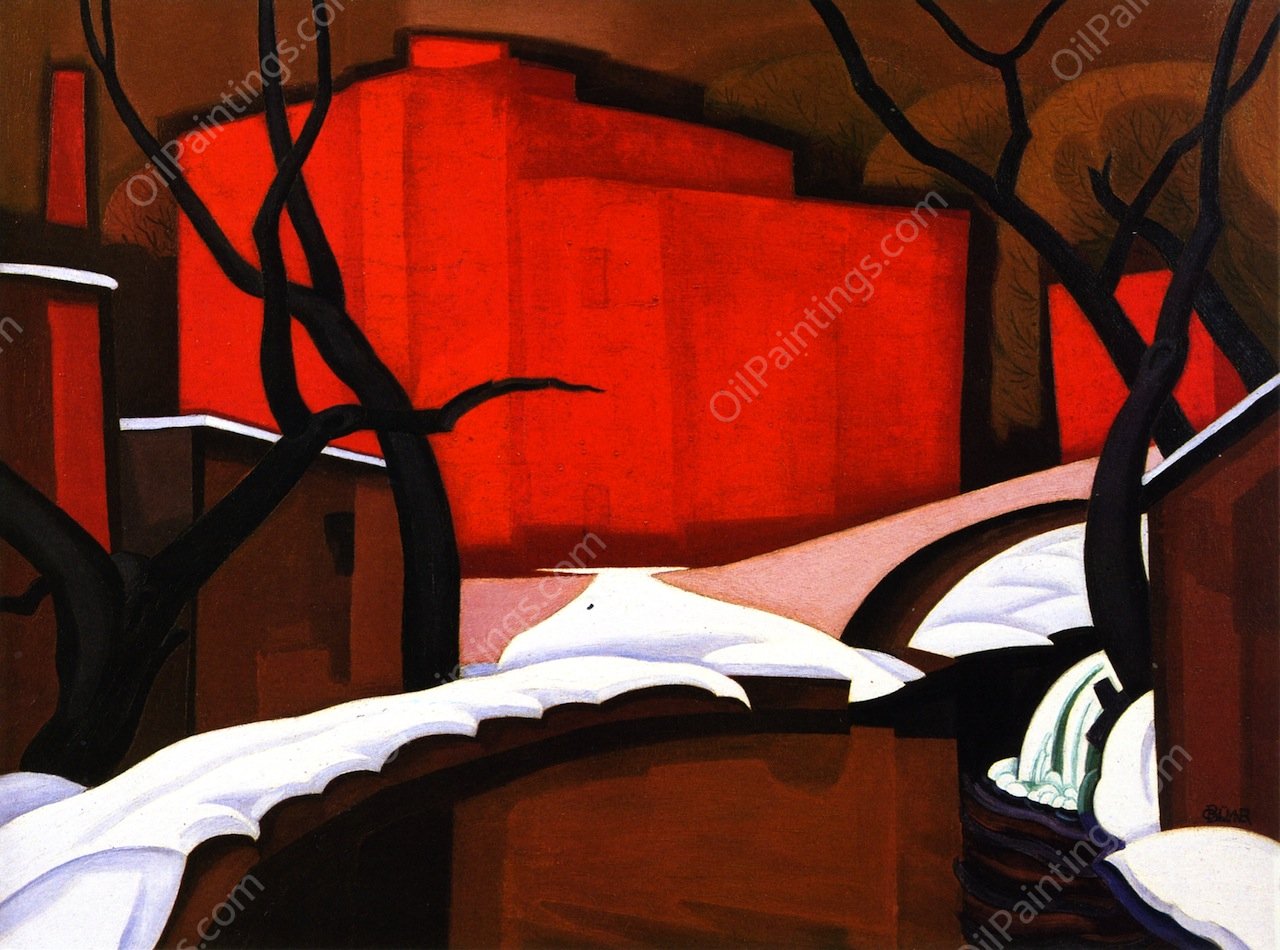 Red Port in Winter by Oscar Bluemner - Hand-Painted Oil Painting Reproduction