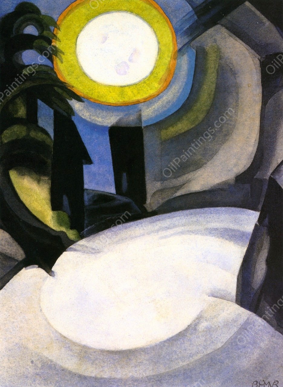 Silver Moon by Oscar Bluemner - Hand-Painted Oil Painting Reproduction