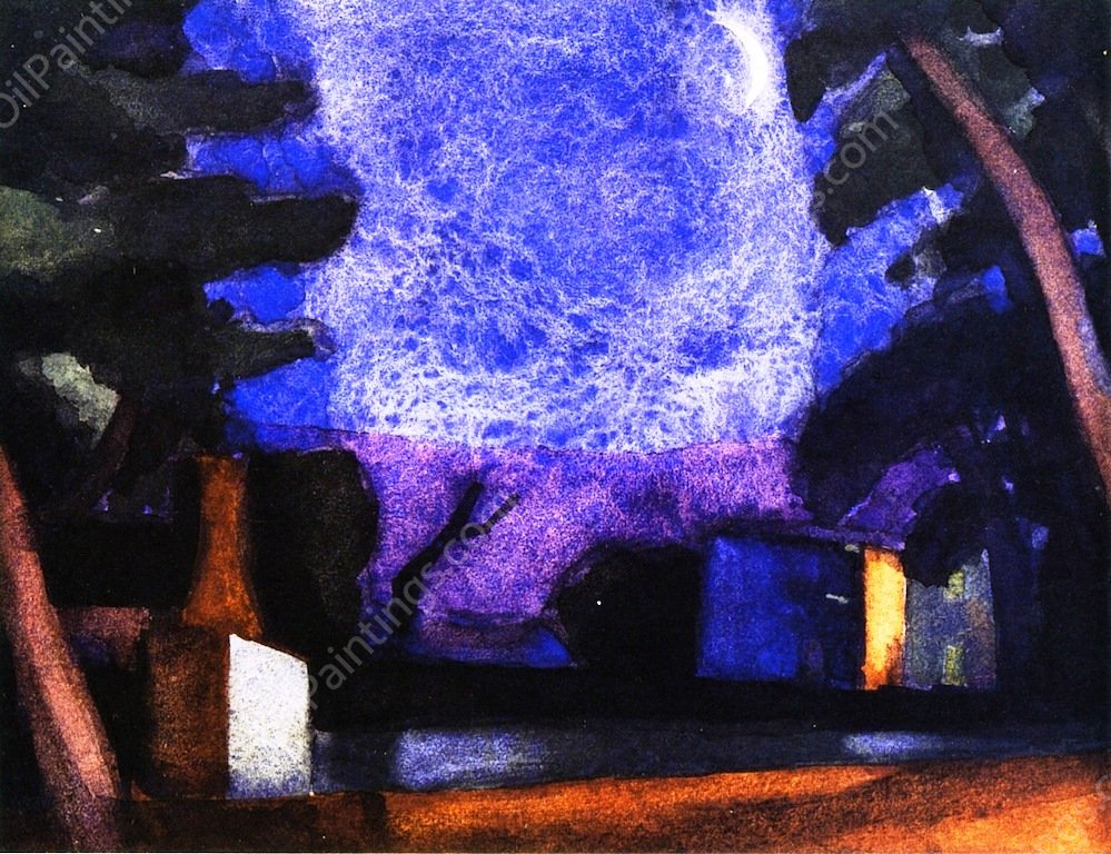 Silver Moon by Oscar Bluemner - Hand-Painted Oil Painting Reproduction