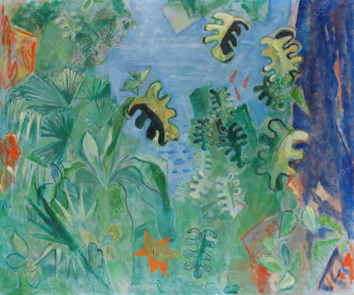 Symphonie in Grun  by Oskar Moll - Hand-Painted Oil Painting Reproduction