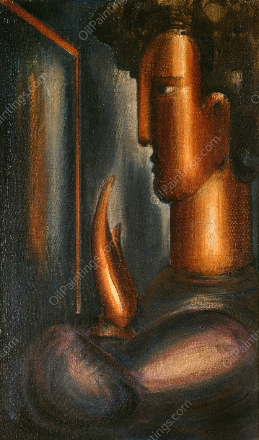 Before the Mirror  by Oskar Schlemmer - Hand-Painted Oil Painting Reproduction