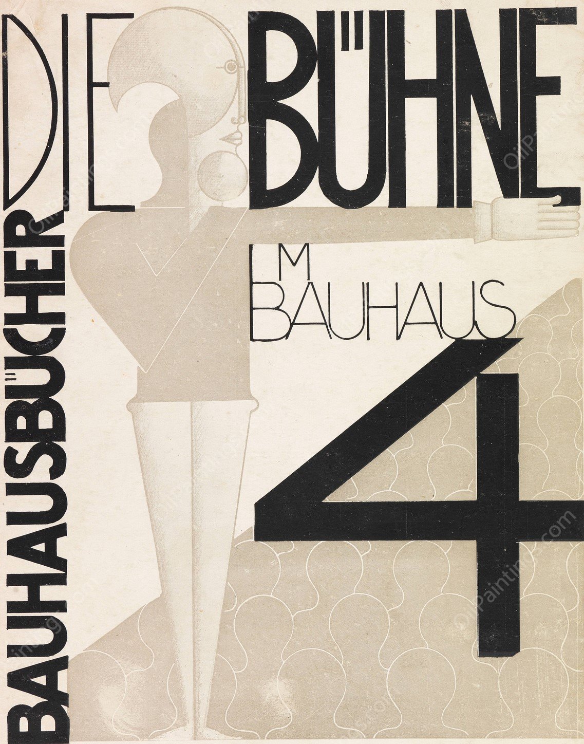 Die Buhne im Bauhaus  by Oskar Schlemmer - Hand-Painted Oil Painting Reproduction