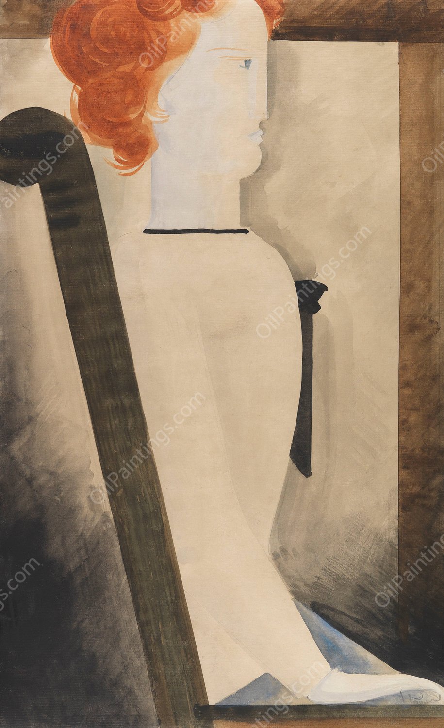 Sitzende  by Oskar Schlemmer - Hand-Painted Oil Painting Reproduction