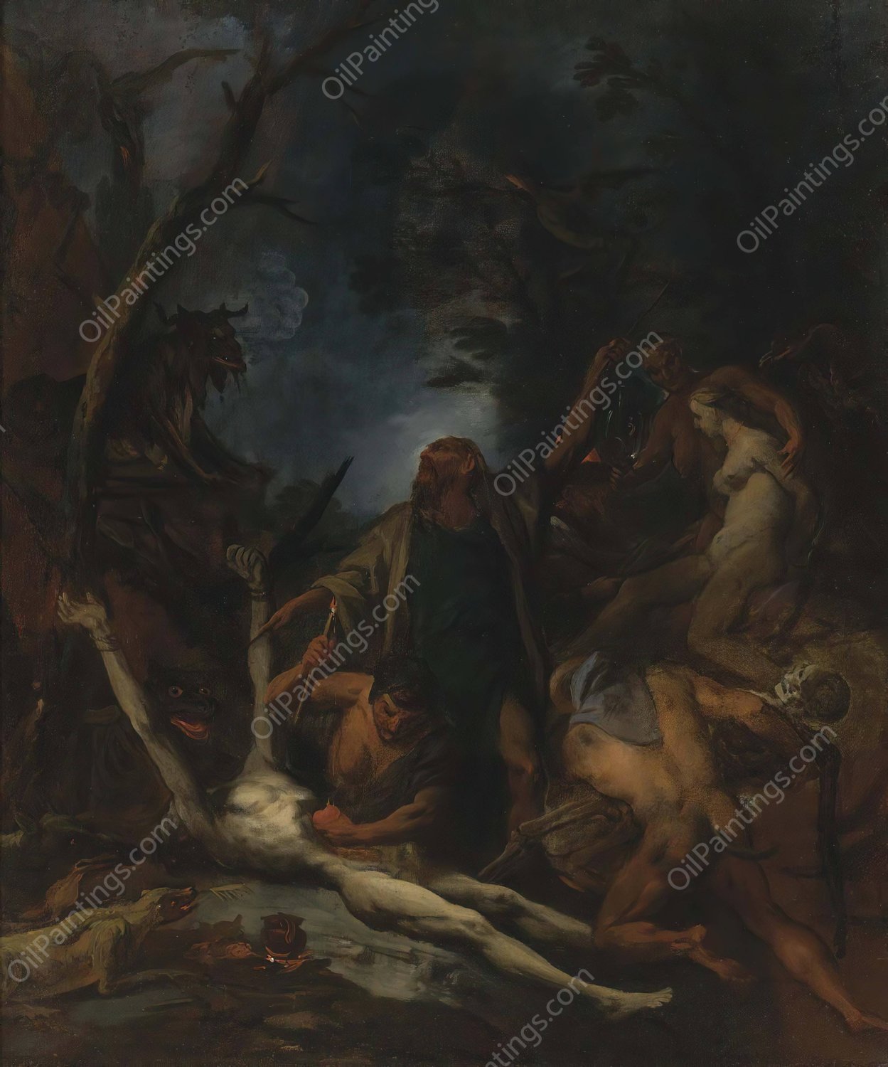 Witches At A Black Mass by Ottaviano Dandini - Hand-Painted Oil Painting Reproduction