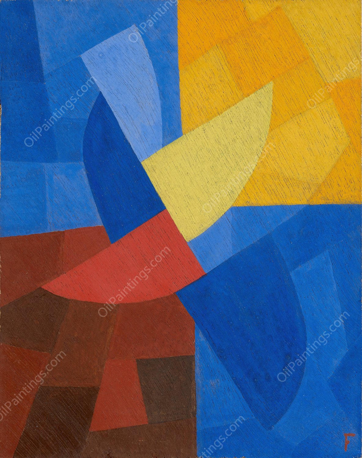 composition  by Otto Freundlich - Hand-Painted Oil Painting Reproduction