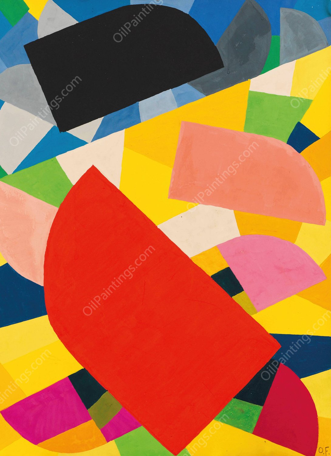 Komposition  by Otto Freundlich - Hand-Painted Oil Painting Reproduction