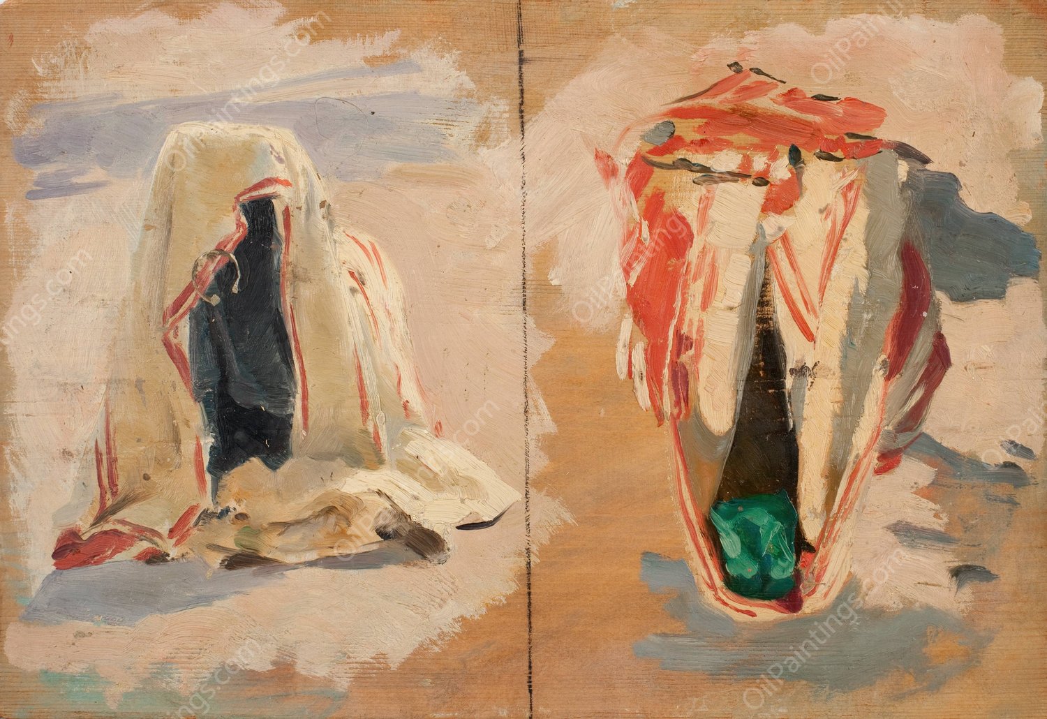 Draperiestudien aus Tunis  by Otto Friedrich - Hand-Painted Oil Painting Reproduction