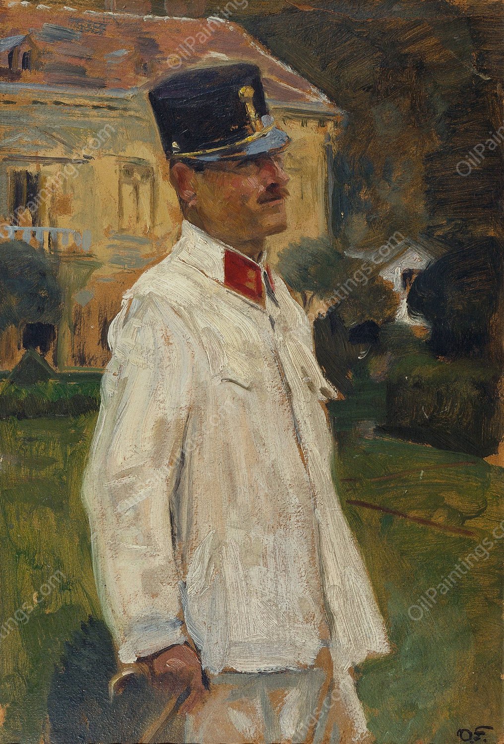 Heinrich Gallia In Offiziersuniform  by Otto Friedrich - Hand-Painted Oil Painting Reproduction