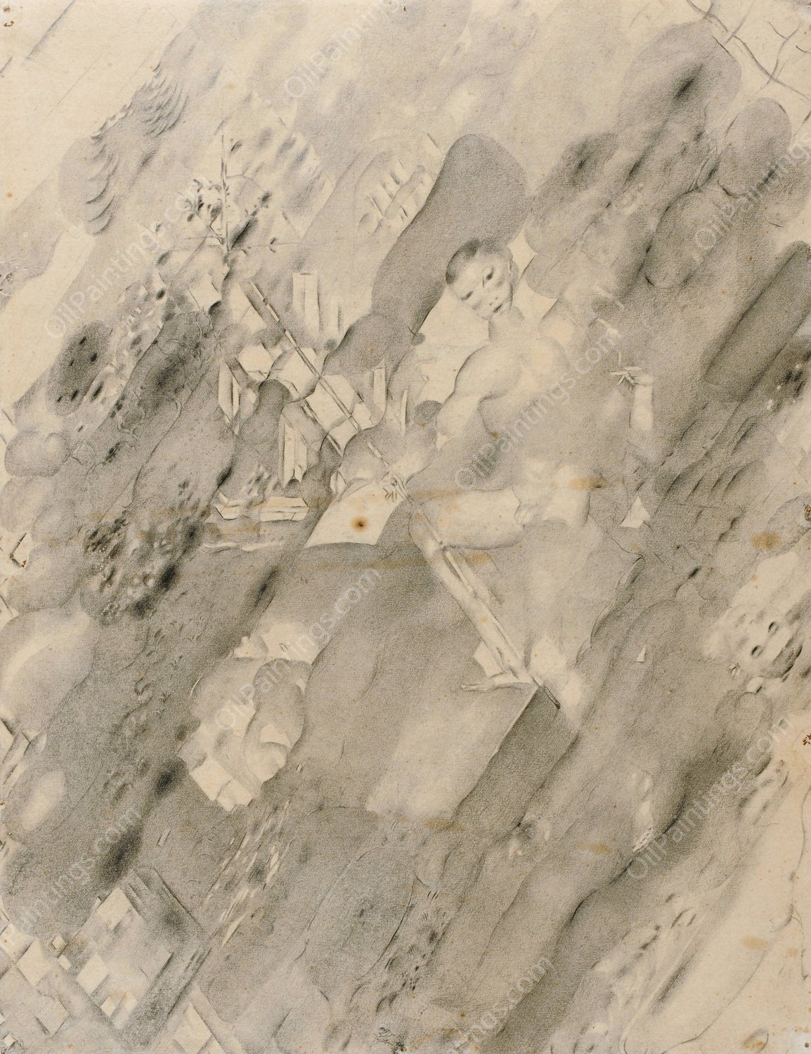 Diagonal-Komposition  by Otto Meyer-Amden - Hand-Painted Oil Painting Reproduction