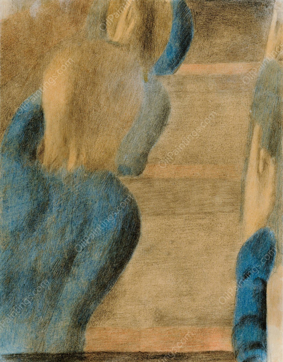 Handehochhaltende  by Otto Meyer-Amden - Hand-Painted Oil Painting Reproduction