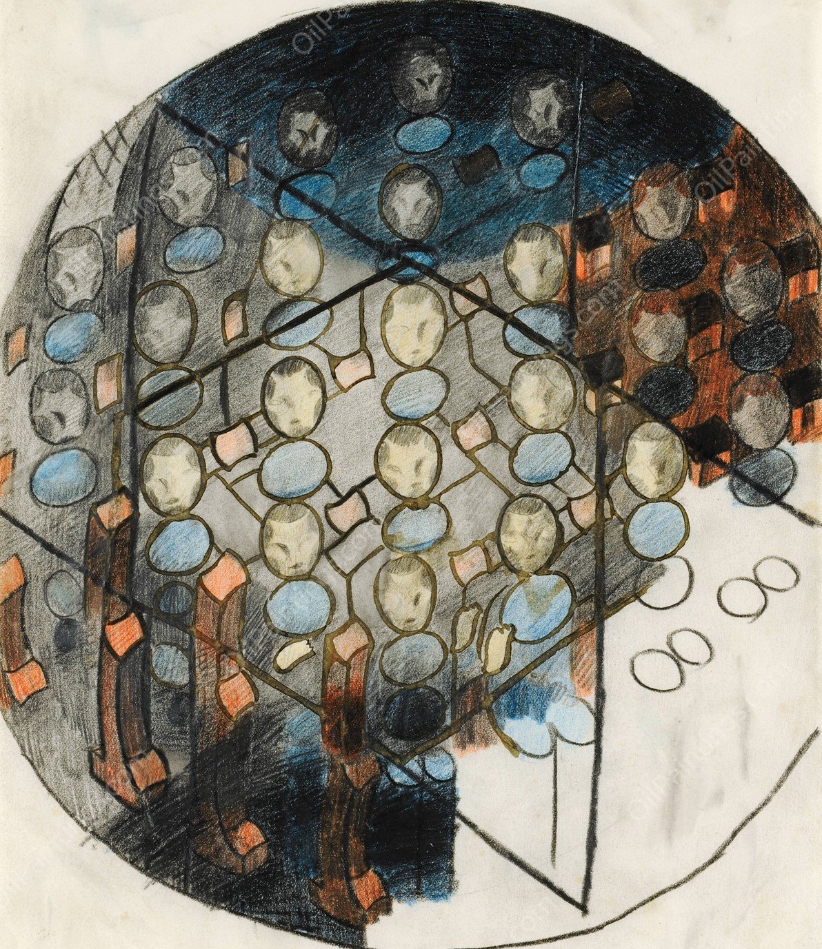 Im Munster  by Otto Meyer-Amden - Hand-Painted Oil Painting Reproduction