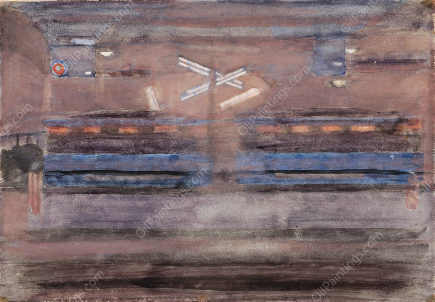 Paradeplatz Zurich  by Otto Meyer-Amden - Hand-Painted Oil Painting Reproduction