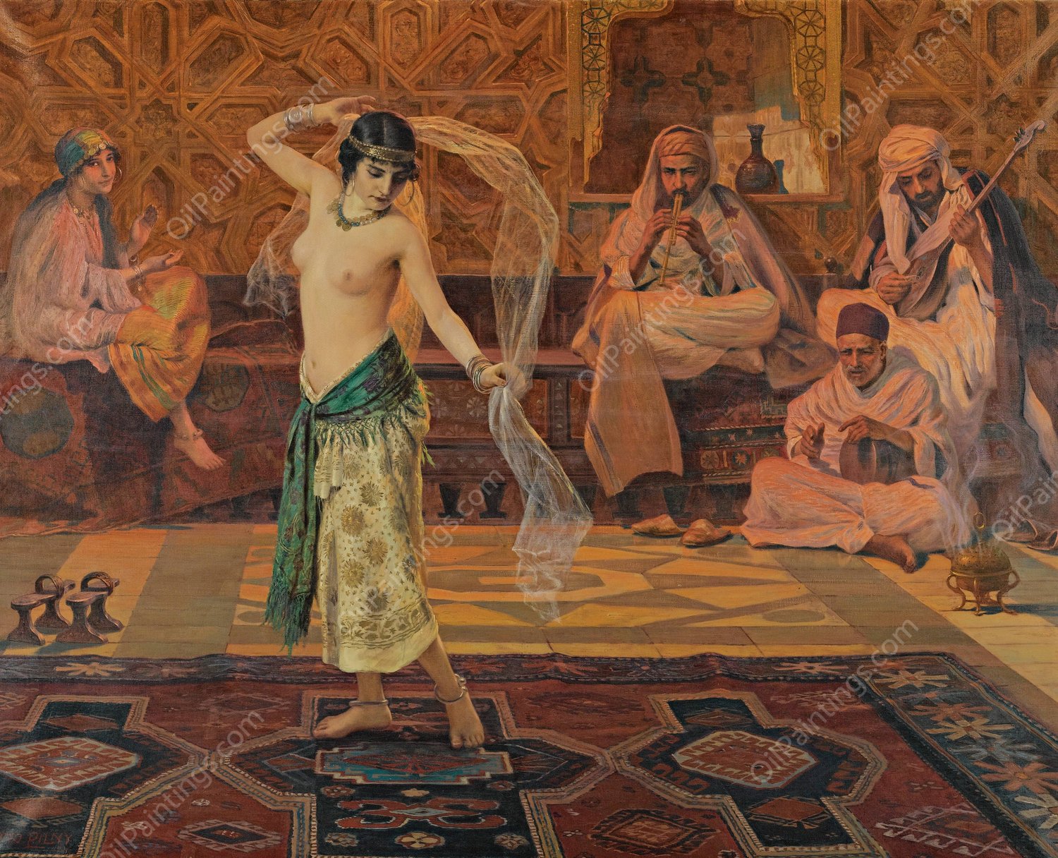 Dance of The Seven Veils  by Otto Pilny - Hand-Painted Oil Painting Reproduction