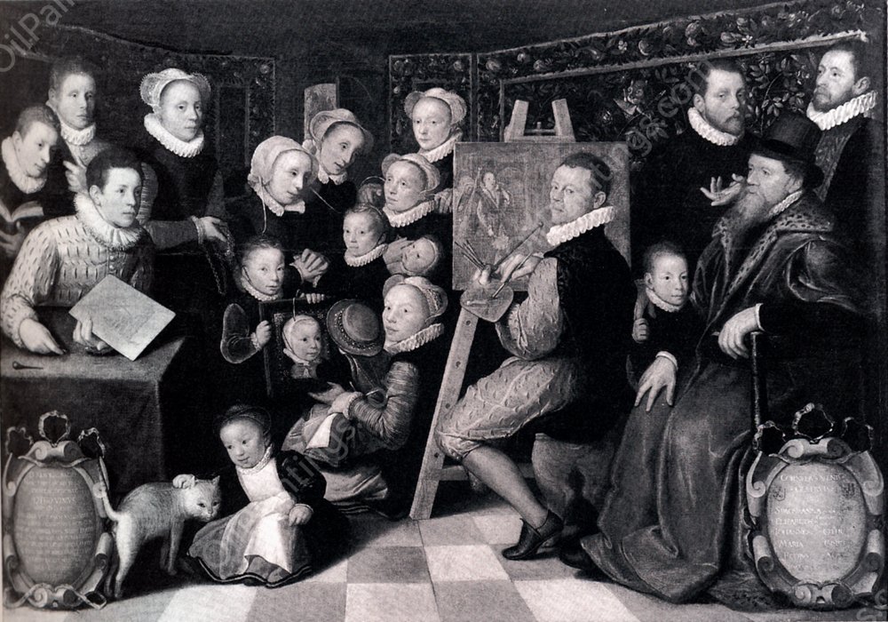 Self-Portrait Of The Artist With His Family by Otto Van Veen - Hand-Painted Oil Painting Reproduction