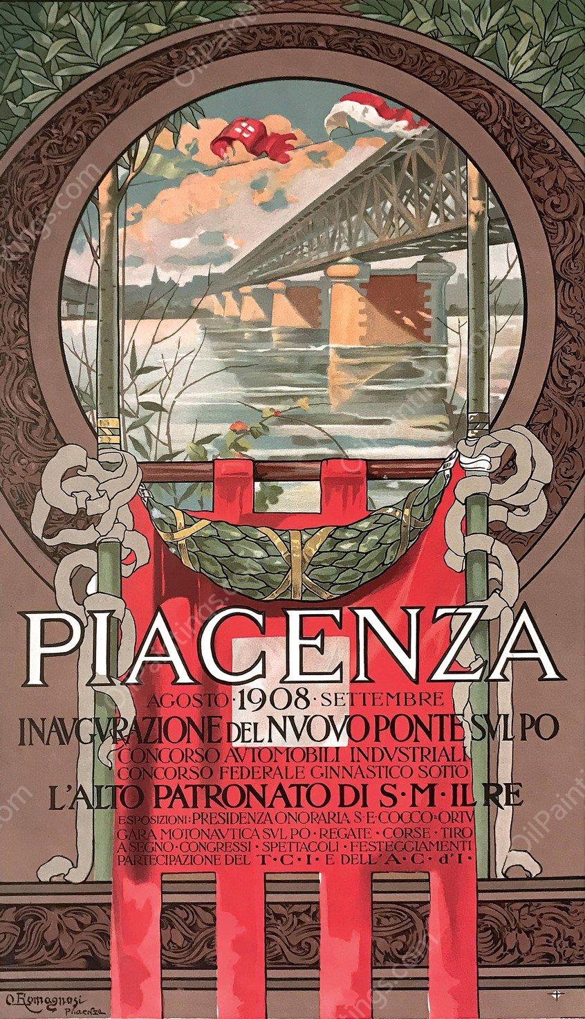 Piacenza  by Ottorino Romagnosi - Hand-Painted Oil Painting Reproduction