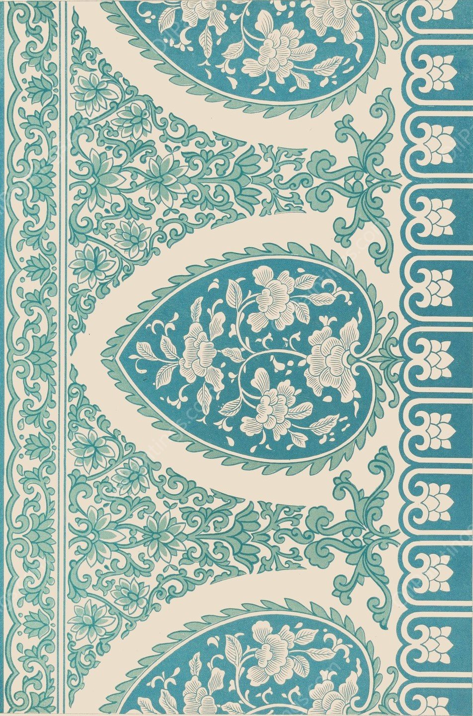 Examples of Chinese ornament, Pl.02  by Owen Jones - Hand-Painted Oil Painting Reproduction