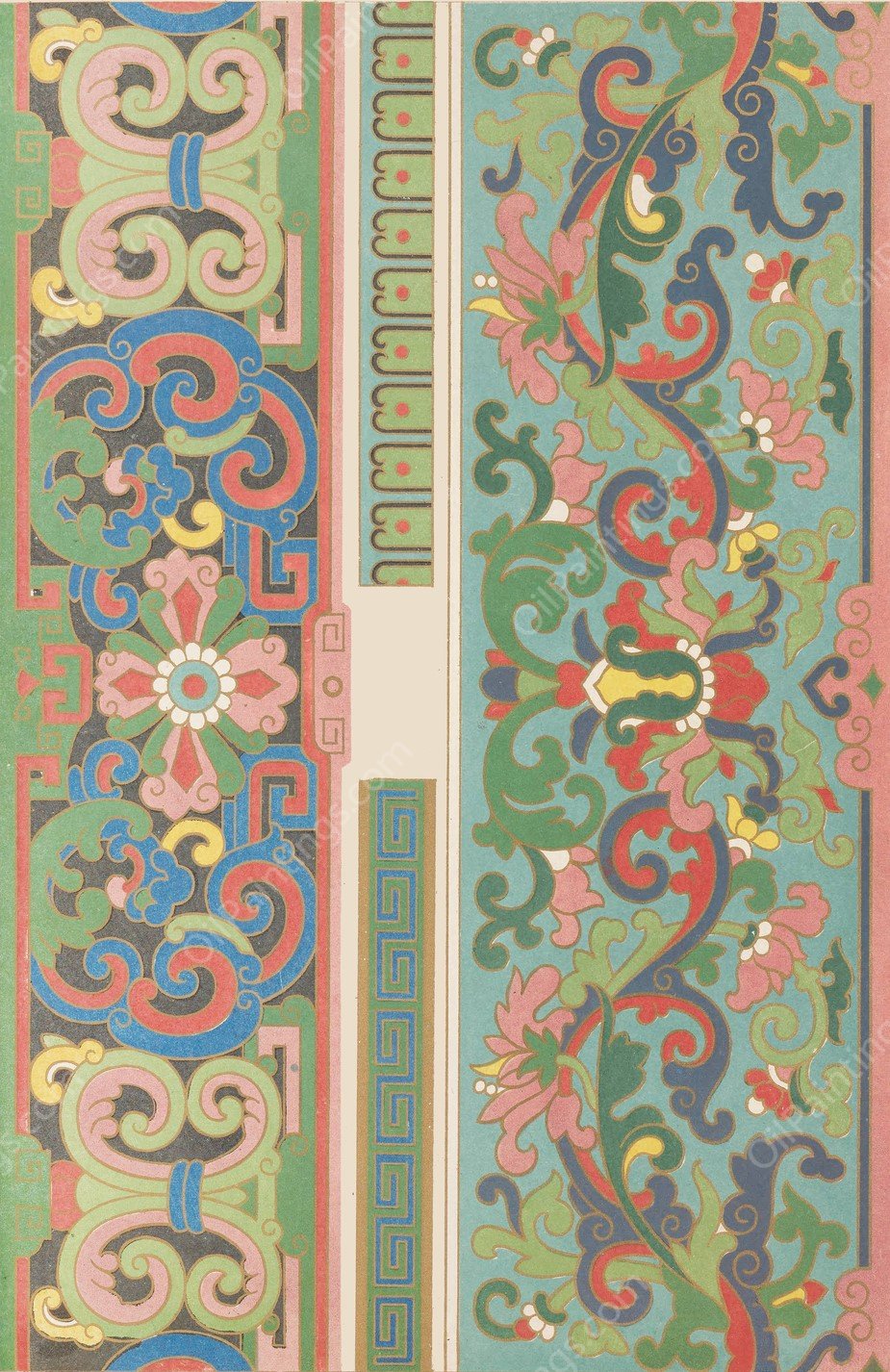 Examples of Chinese ornament, Pl.06  by Owen Jones - Hand-Painted Oil Painting Reproduction