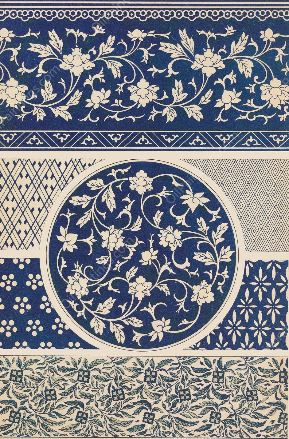 Examples of Chinese ornament, Pl.22  by Owen Jones - Hand-Painted Oil Painting Reproduction