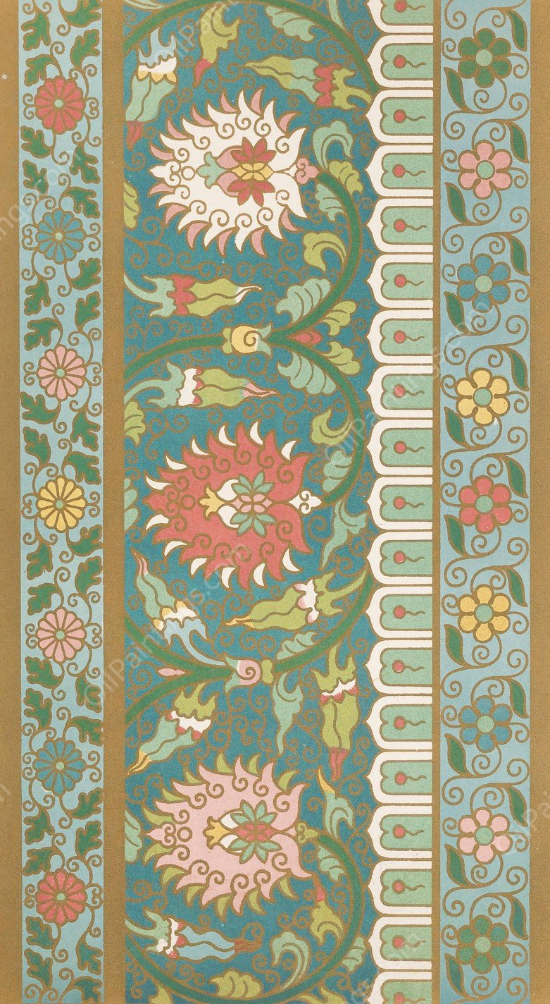 Examples of Chinese ornament, Pl.24  by Owen Jones - Hand-Painted Oil Painting Reproduction