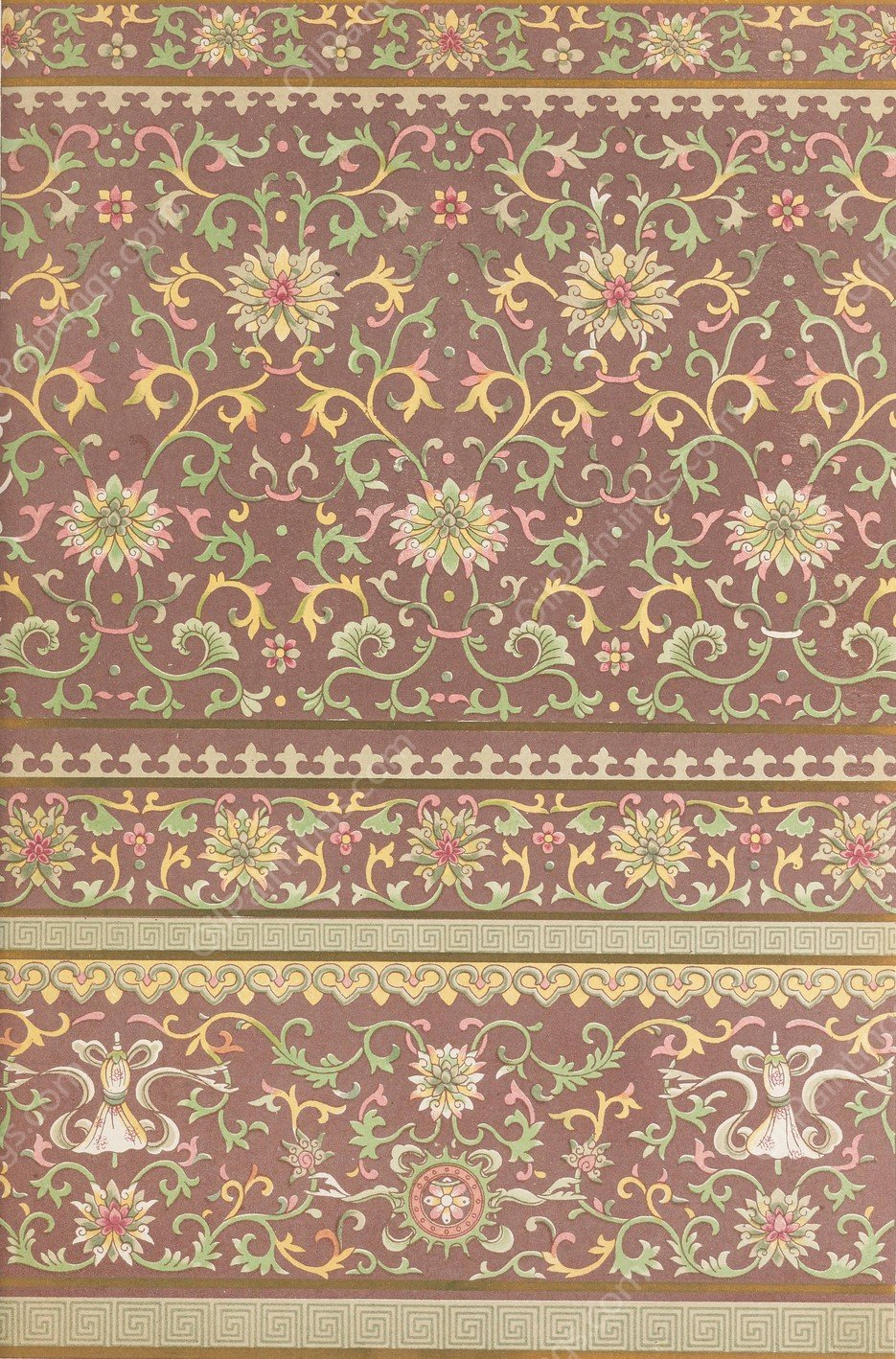 Examples of Chinese ornament, Pl.45  by Owen Jones - Hand-Painted Oil Painting Reproduction