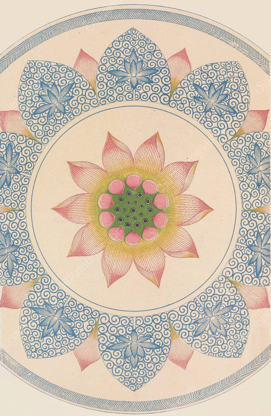 Examples of Chinese ornament, Pl.54  by Owen Jones - Hand-Painted Oil Painting Reproduction