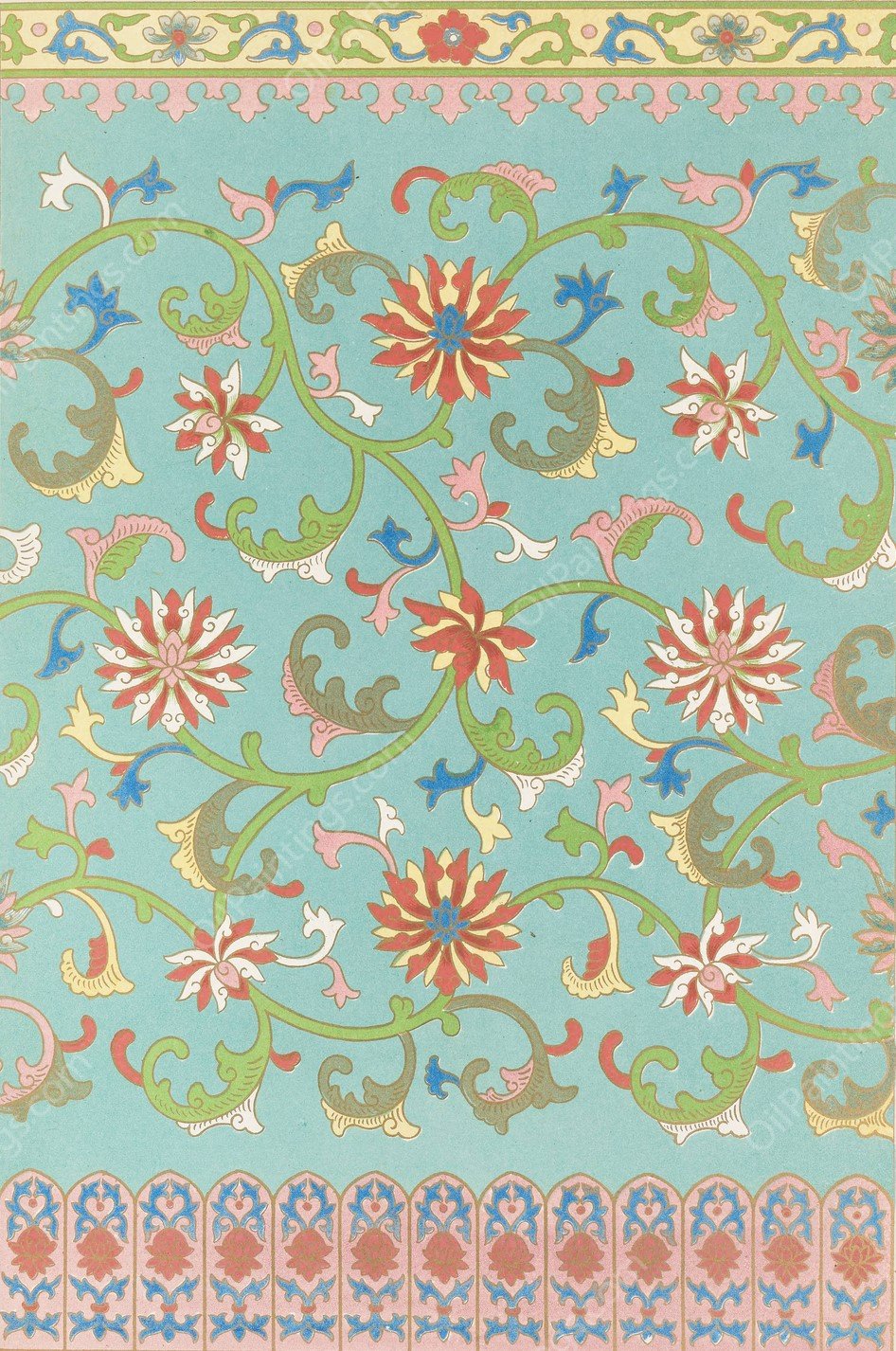 Examples of Chinese ornament, Pl.56  by Owen Jones - Hand-Painted Oil Painting Reproduction