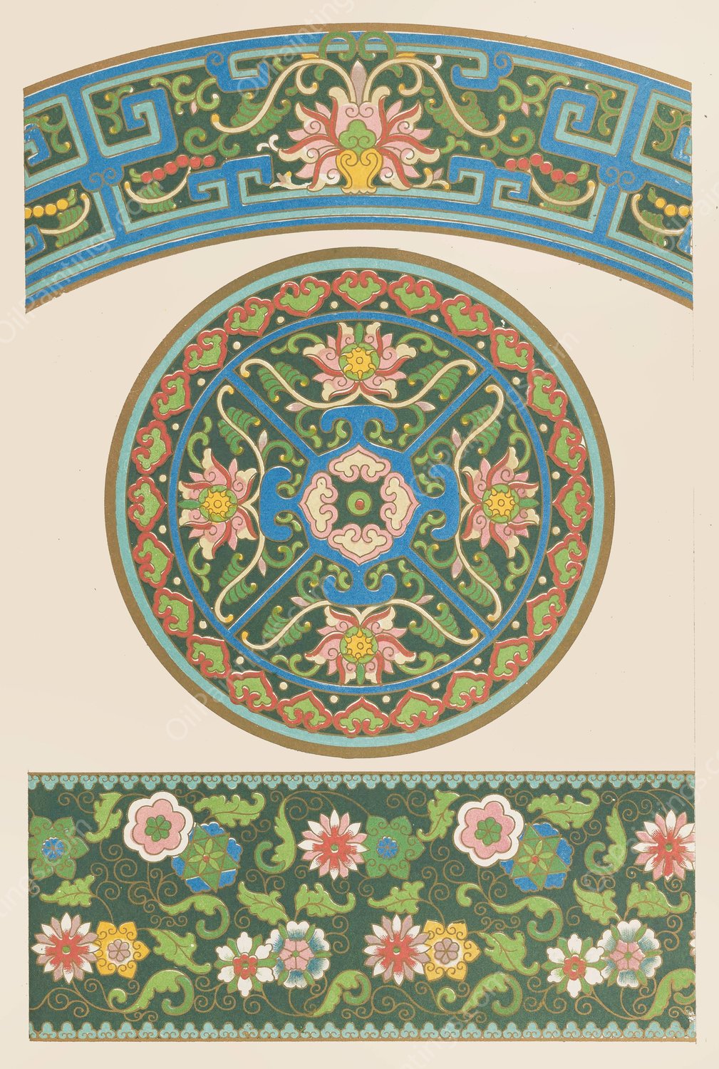 Examples of Chinese ornament, Pl.57  by Owen Jones - Hand-Painted Oil Painting Reproduction