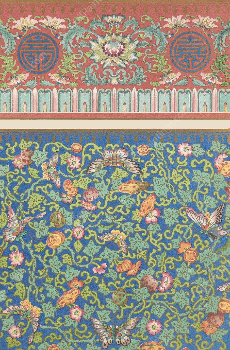 Examples of Chinese ornament, Pl.75  by Owen Jones - Hand-Painted Oil Painting Reproduction