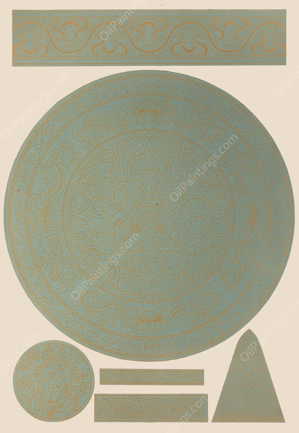 Examples of Chinese ornament, Pl.88  by Owen Jones - Hand-Painted Oil Painting Reproduction