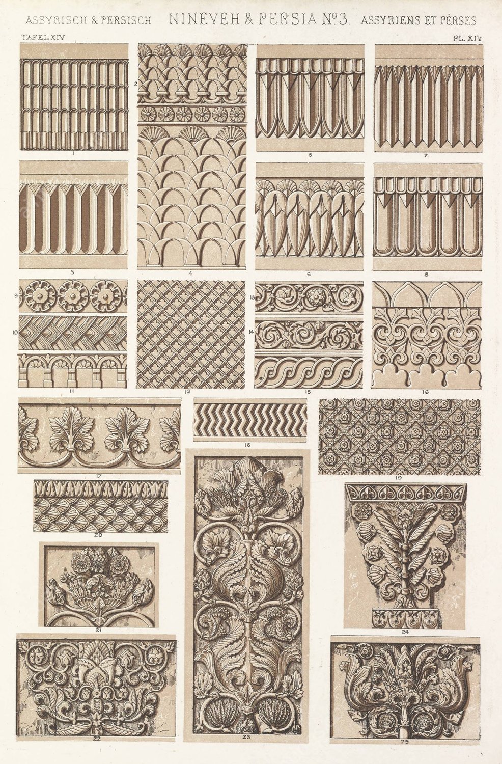 Nineveh and Persia No. 3  by Owen Jones - Hand-Painted Oil Painting Reproduction