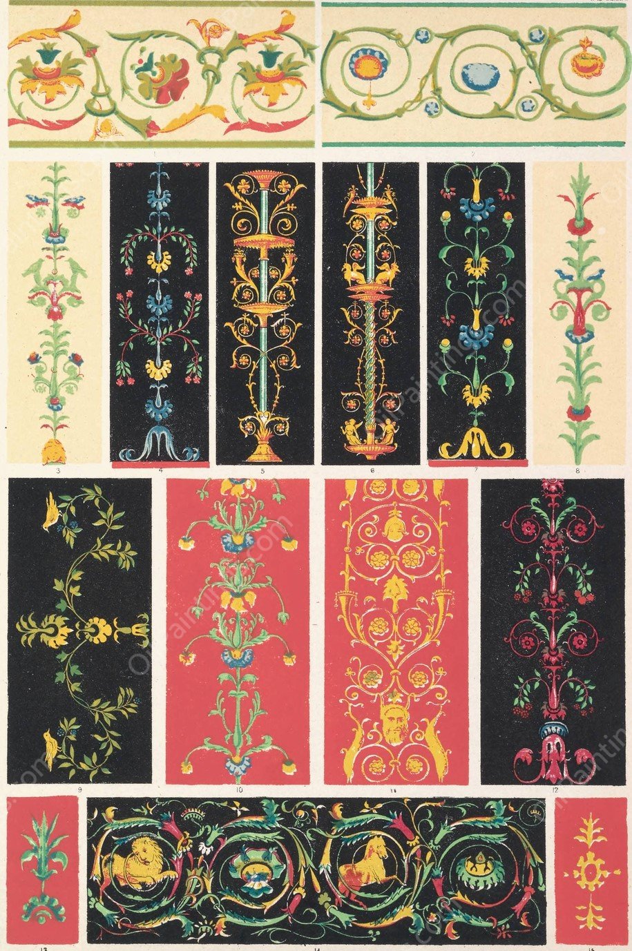 Pompeian No.2  by Owen Jones - Hand-Painted Oil Painting Reproduction