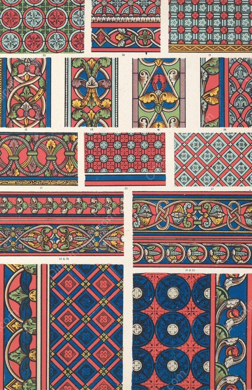 Stained Glass 2  by Owen Jones - Hand-Painted Oil Painting Reproduction