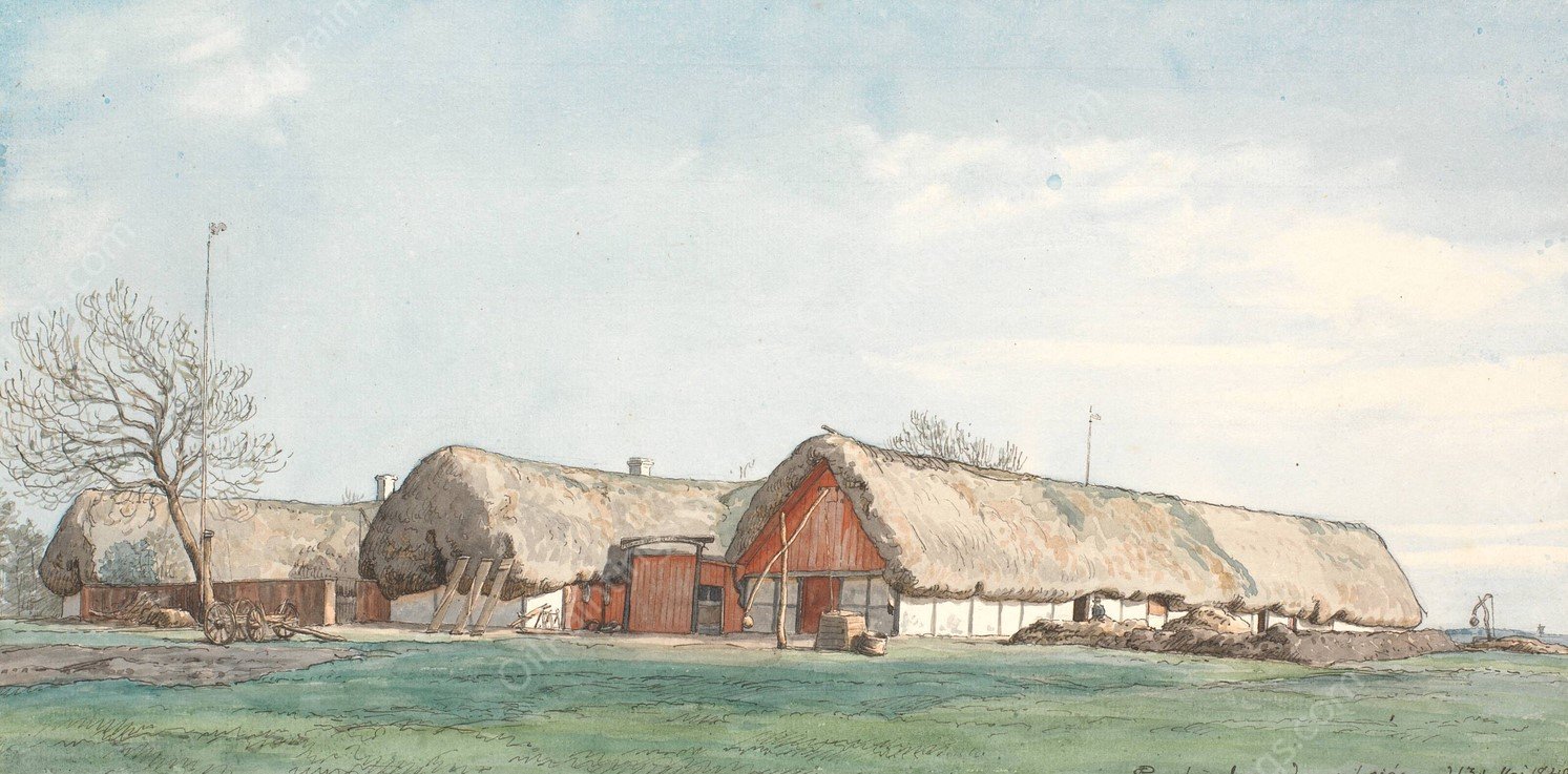 Lundsgaard omtrent midt pa Laesso  by P. C. Skovgaard - Hand-Painted Oil Painting Reproduction