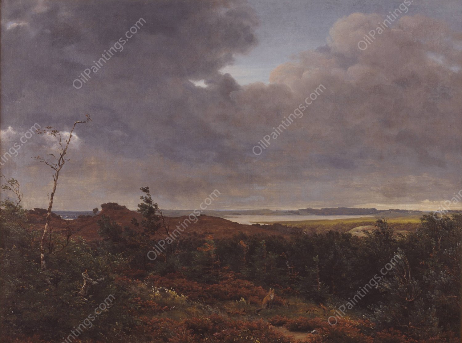View of Frederiksvaerk from Tisvilde Wood, North Zealand  by P. C. Skovgaard - Hand-Painted Oil Painting Reproduction