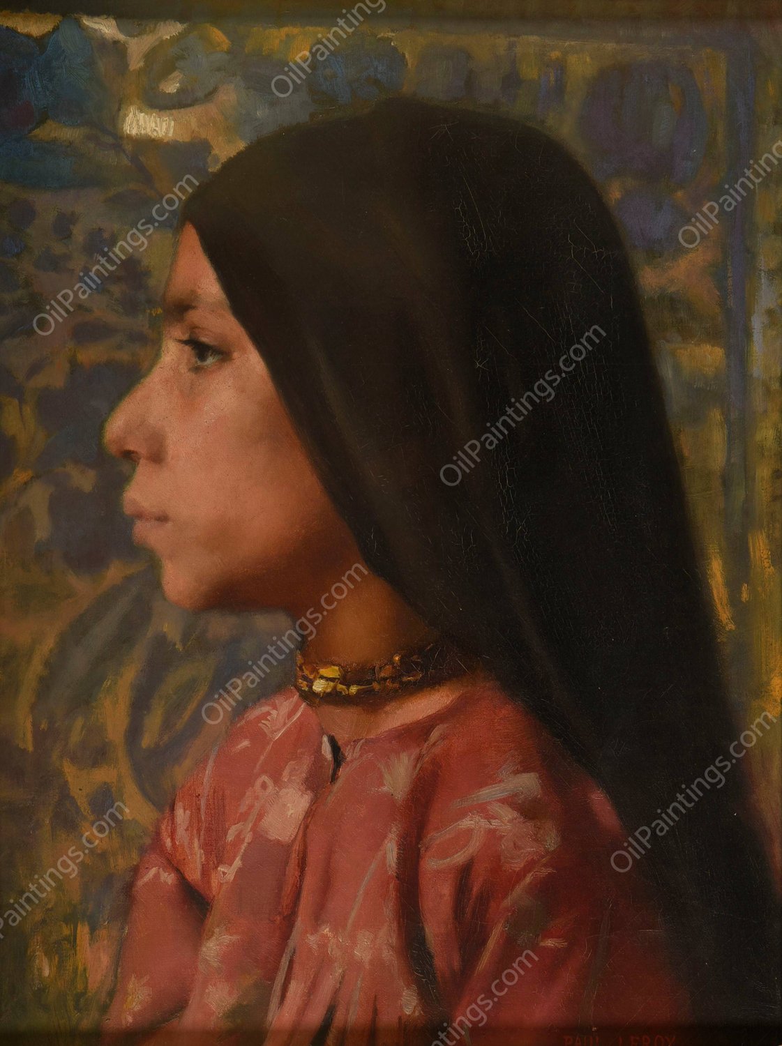 Petite fille fellah  by Paul Alexandre Alfred Leroy - Hand-Painted Oil Painting Reproduction