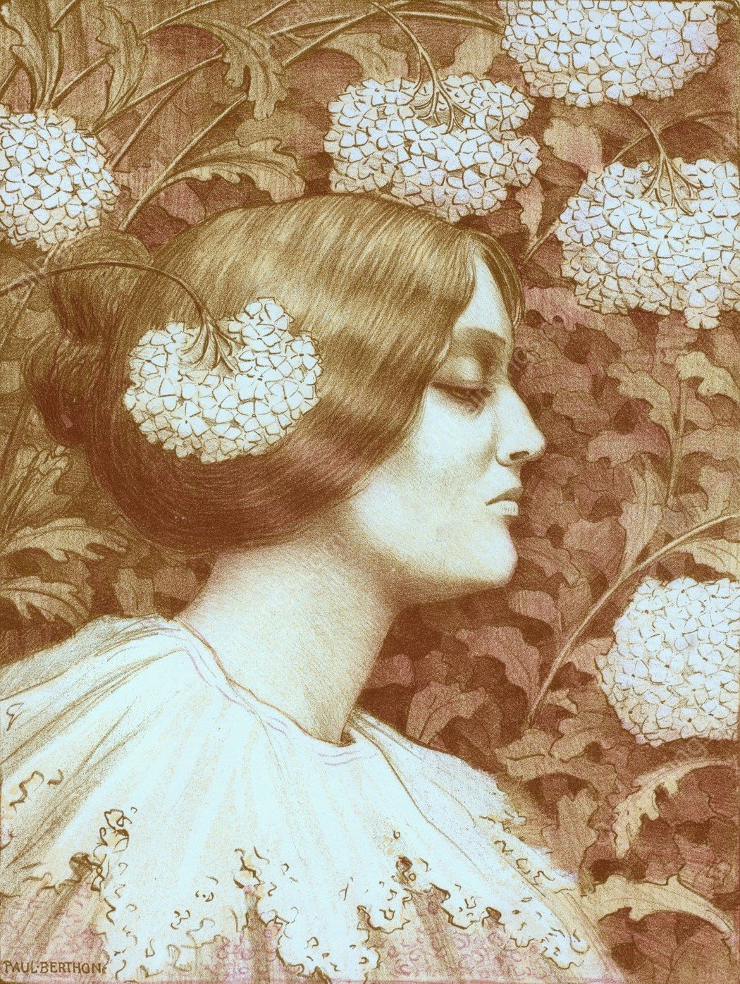 Dessin original pour les 'Maitres de l'Affiche' by Paul Berthon - Hand-Painted Oil Painting Reproduction