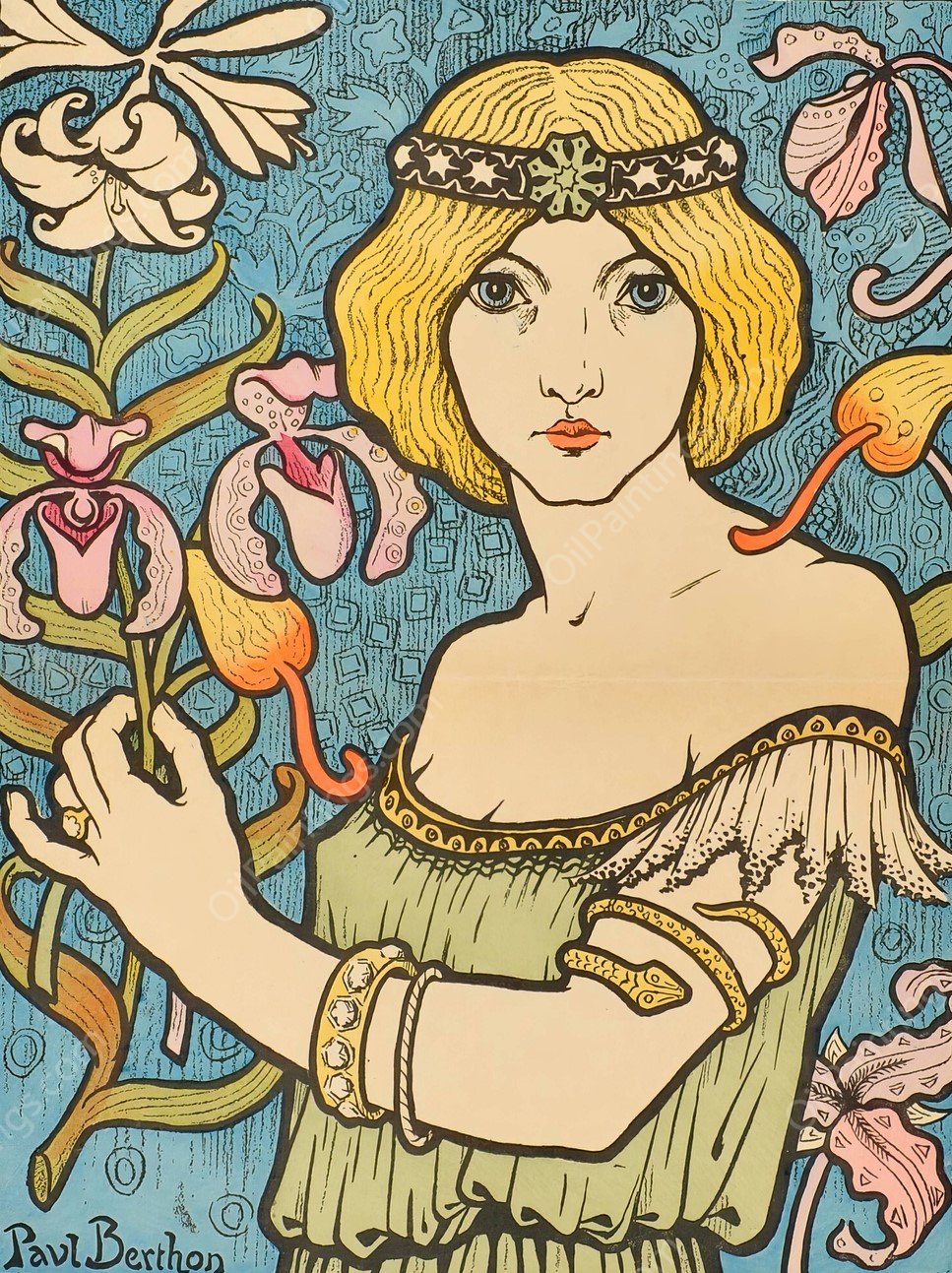 Salon des Cent  by Paul Berthon - Hand-Painted Oil Painting Reproduction