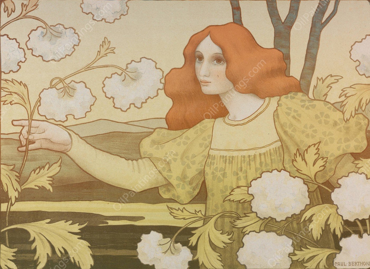 Snowballs  by Paul Berthon - Hand-Painted Oil Painting Reproduction