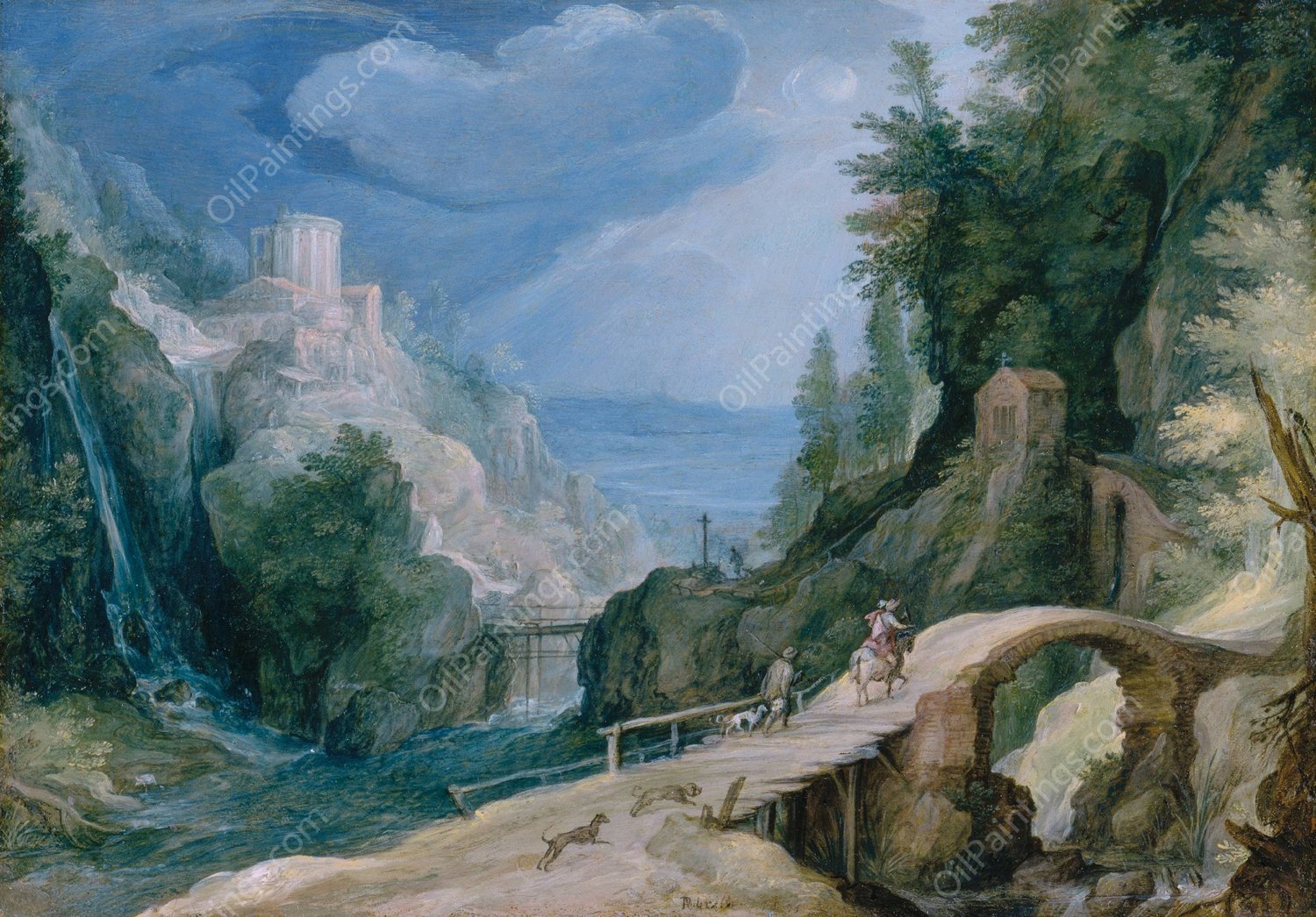 Landscape near Tivoli  by Paul Bril - Hand-Painted Oil Painting Reproduction