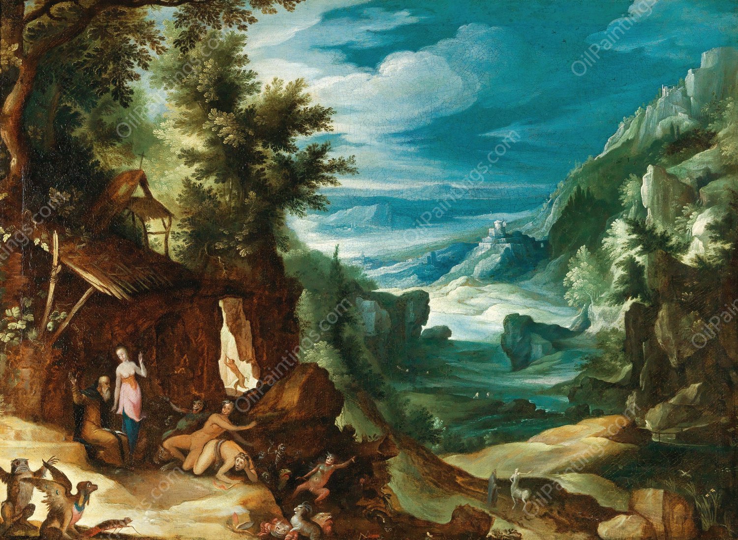 Landscape with the Temptation of Saint Anthony by Paul Bril - Hand-Painted Oil Painting Reproduction