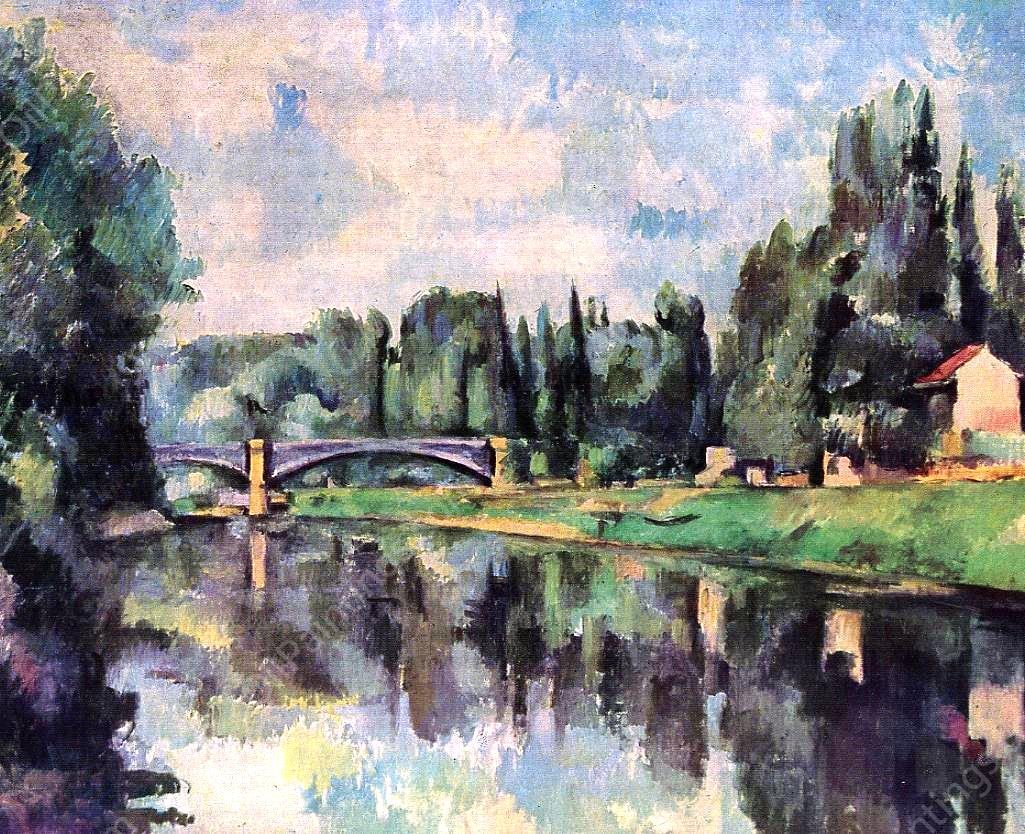 Bridge Over the Marne by Paul Cezanne - Hand-Painted Oil Painting Reproduction
