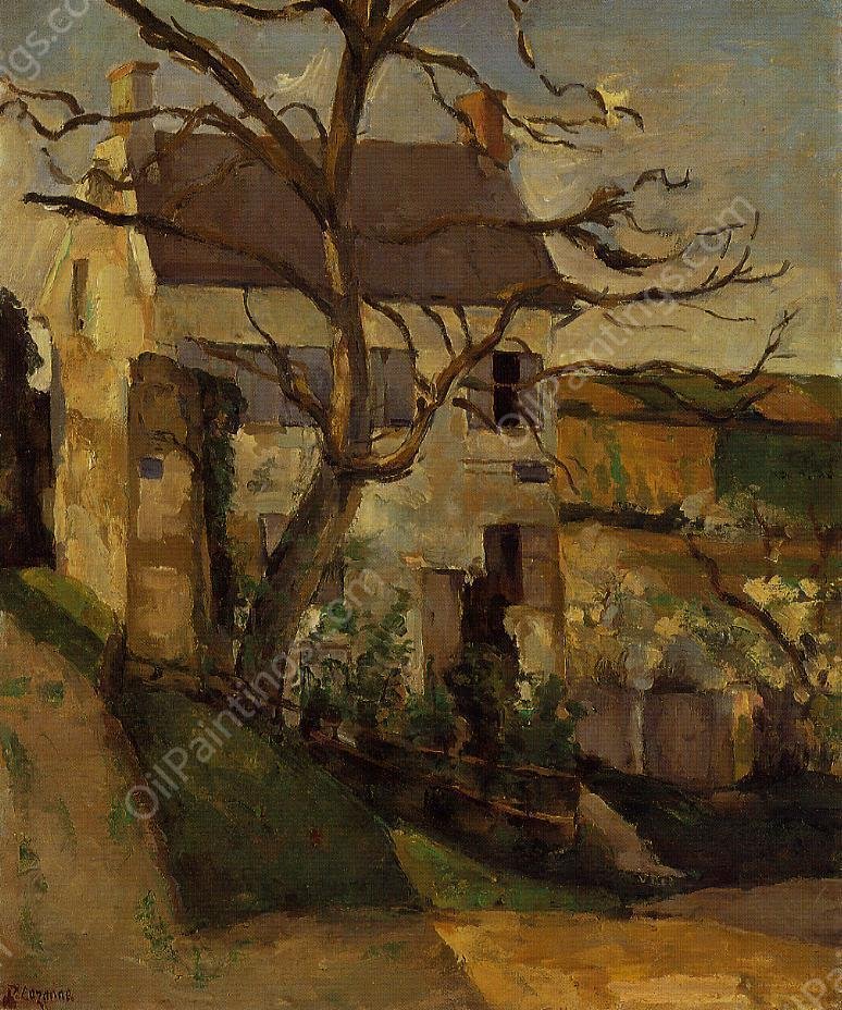 House and Tree, the Hermitage, Pontoise by Paul Cezanne - Hand-Painted Oil Painting Reproduction