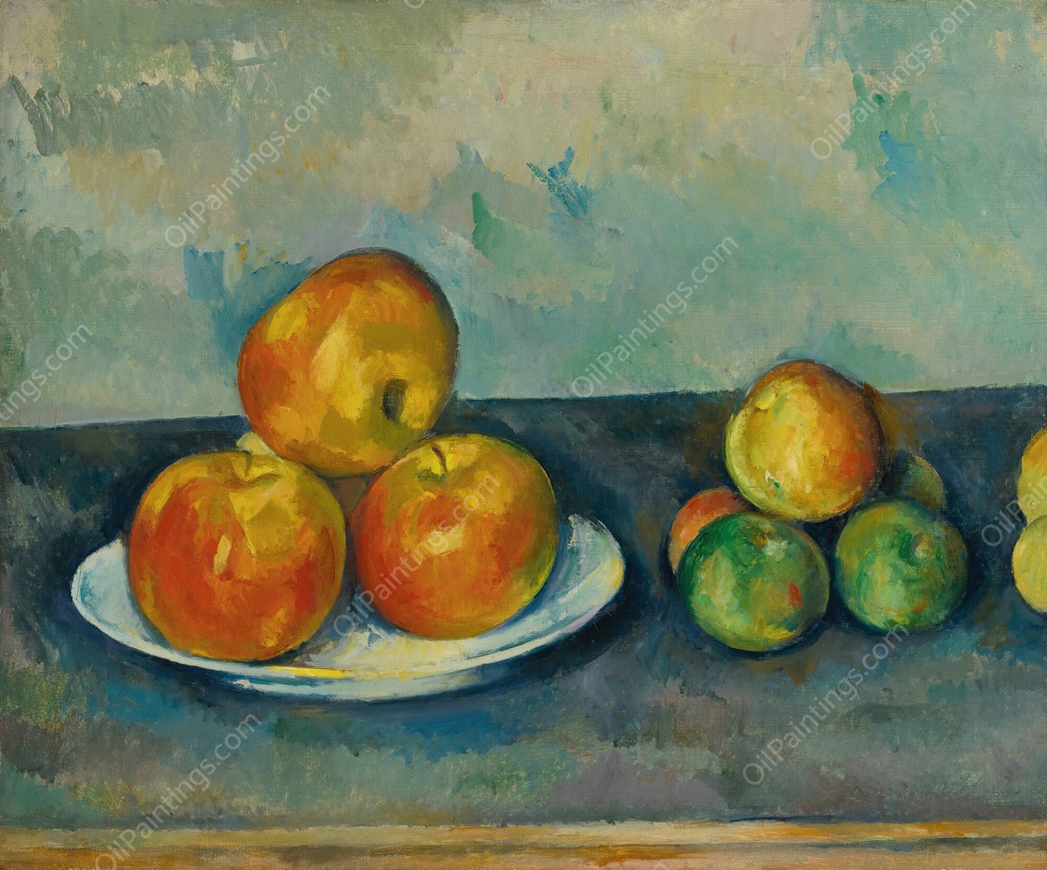 Les Pommes  by Paul Cezanne - Hand-Painted Oil Painting Reproduction