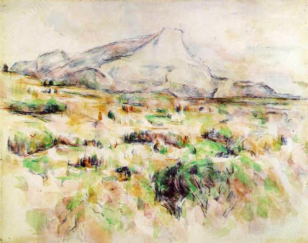 Mont Sainte-Victoire by Paul Cezanne - Hand-Painted Oil Painting Reproduction